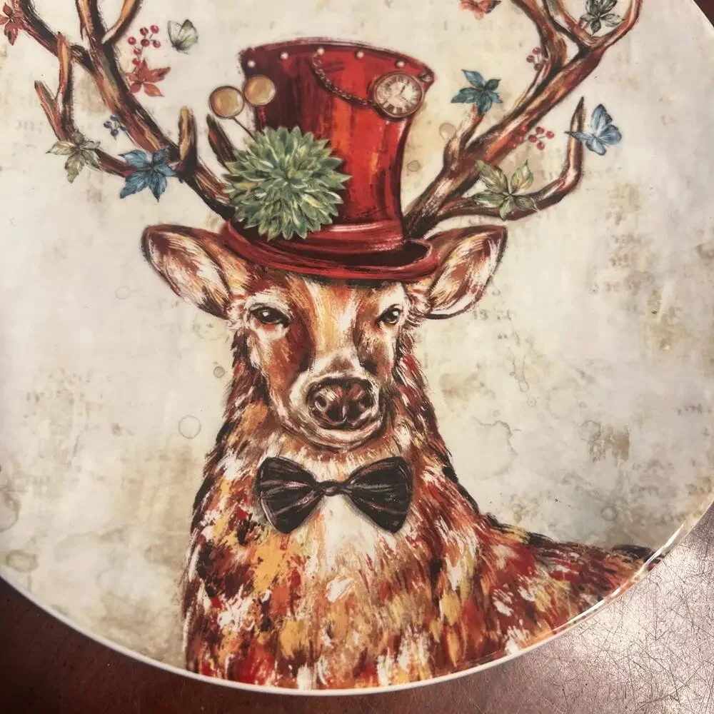 Pier One Deer Christmas Deer Top Hat Ornament Country Western Hunting Holiday